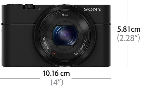 Sony DSC-RX100 Cyber-shot Digitalkamera (20 Megapixel, 7,6 cm (3 Zoll) Display, lichtstarkes 28-100mm Zoomobjektiv F1,8 – 4,9, Full HD) schwarz - 4