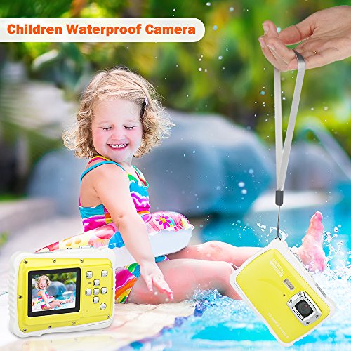 DIDseth Digitalkamera | Minikamera mit 12MP HD 5 MP CMOS Sensor, Kinderkamera HD 720p Videofunktion - Wasserdicht bis 3 Meter Gelb … - 2