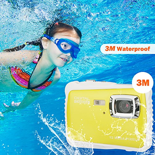 DIDseth Digitalkamera | Minikamera mit 12MP HD 5 MP CMOS Sensor, Kinderkamera HD 720p Videofunktion - Wasserdicht bis 3 Meter Gelb … - 3