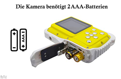 Vetté Digitalkamera Für Kinder mit 16GB MicroSD Speicherkarte - Kinderkamera wasserdicht - 4 Fach Digitalzoom, 12MP, 720P HD Videofunktion, TFT LCD Bildschirm Kindergeschenk (weiß gelb) - 7
