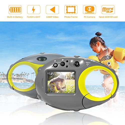 FLAGPOWER Kinderkamera ab 3 Jahre, Digitalkamera Camcorder Kamera für Kinder 12MP HD Fotos mit 16GB MicroSD-Speicherkarte und Ladekabel (Blitzlicht Funktion) - 2
