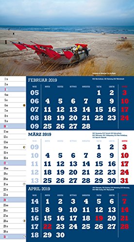 Mecklenburg-Vorpommern 2019 3-Monatskalender: Praktischer Monatsplaner mit meckl.-vorp. Kalendarium - 4